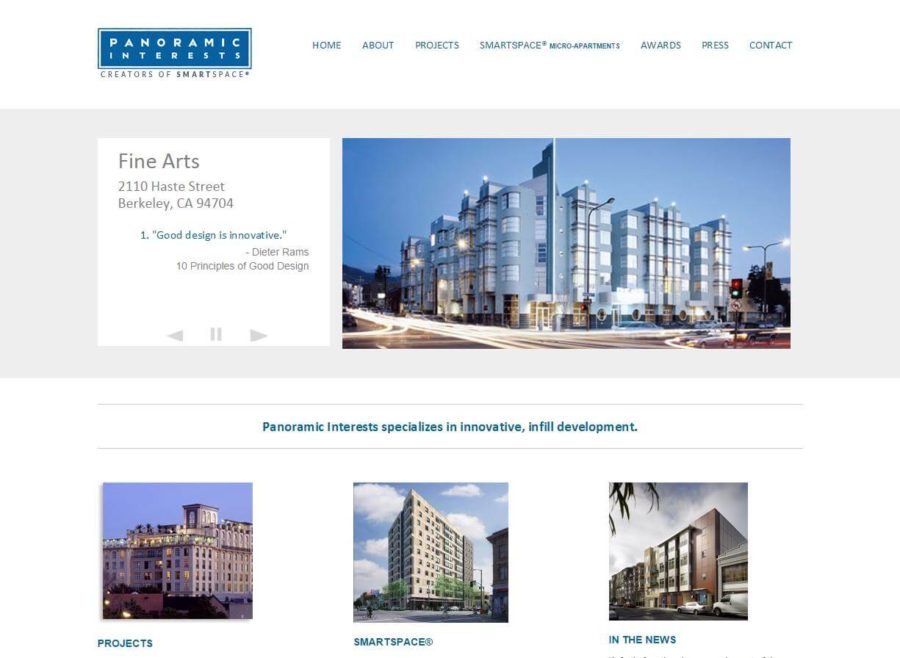 Screenshot of Panoramic Interests website on desktop