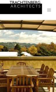 Screenshot of Trachtenberg Architects website on mobile