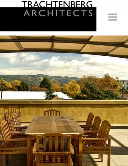 Screenshot of Trachtenberg Architects website on tablet