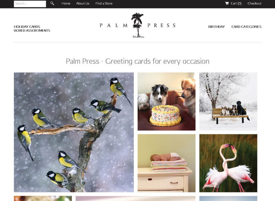Screenshot of Palm Press website on desktop