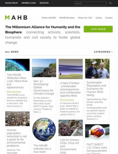 Screenshot of Stanford MAHB website on tablet