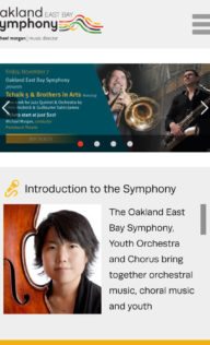 Screenshot of Oakland Symphony website on mobile