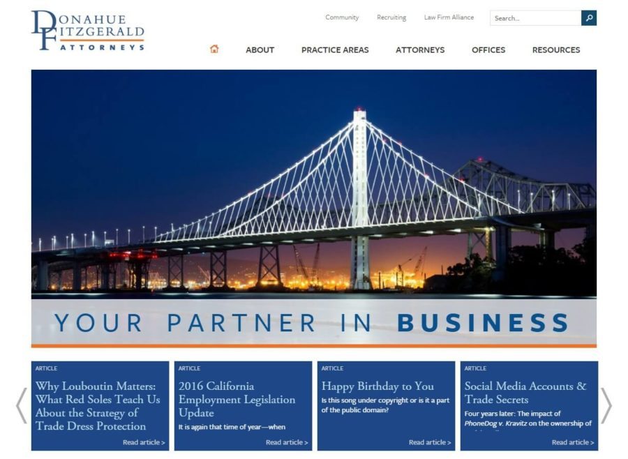 Screenshot of Donahue Fitzgerald website on desktop
