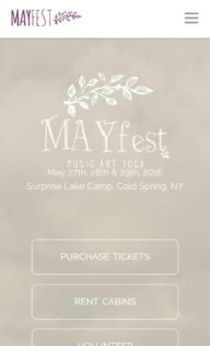 Screenshot of MAYfest NY Festival website on mobile