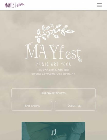 Screenshot of MAYfest NY Festival website on tablet