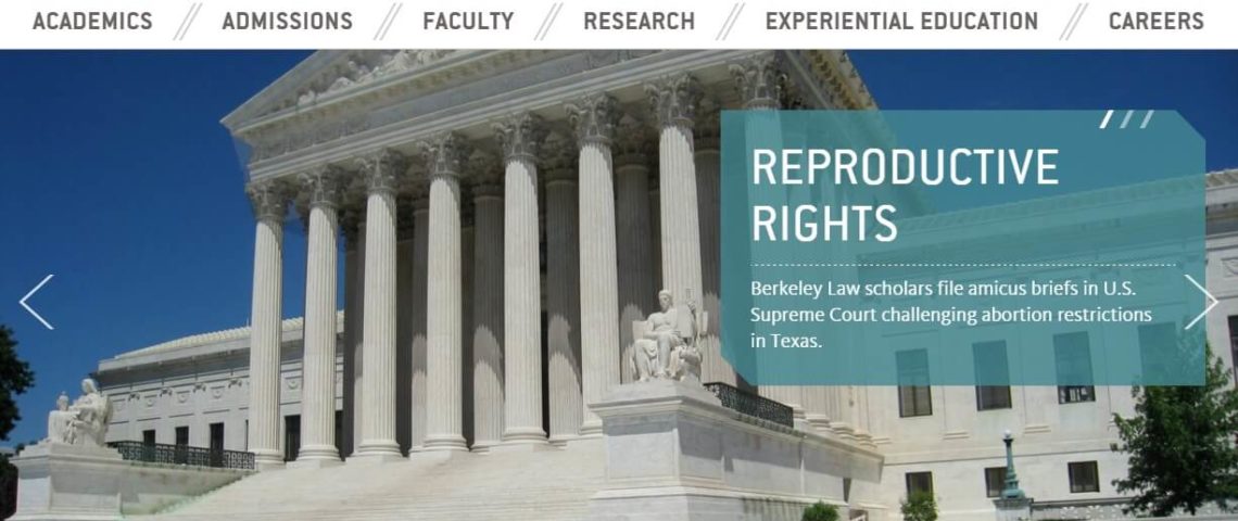 Screenshot of UC Berkeley School of Law's website
