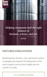 Screenshot of BW166 website on mobile