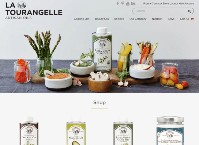Image of La Tourangelle website
