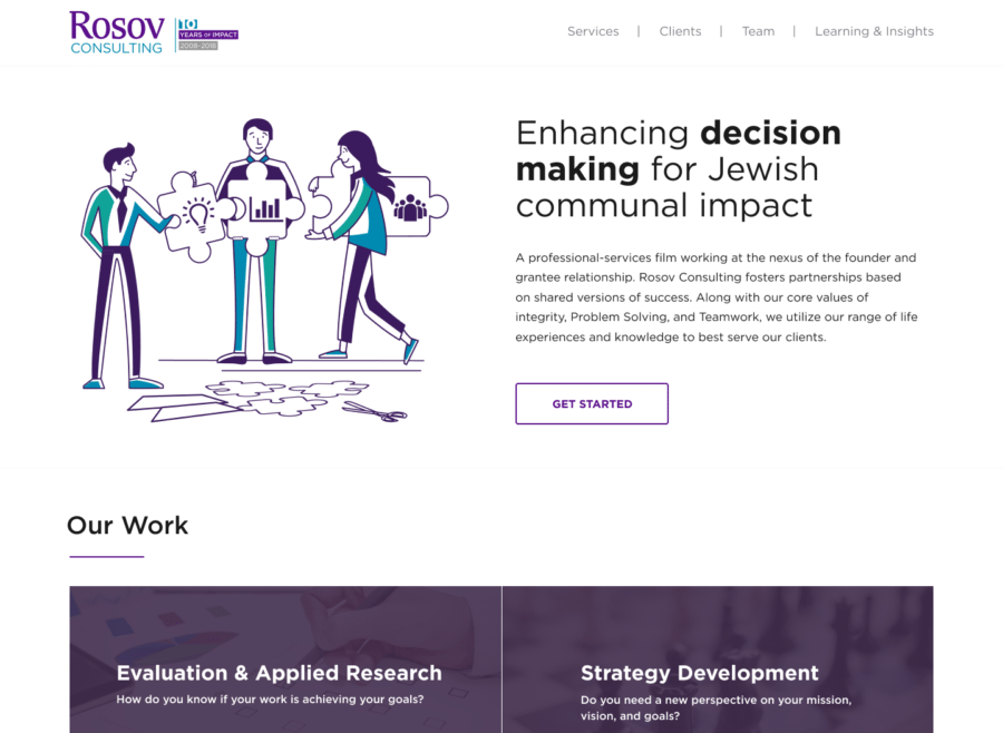 Screenshot of Rosov Consulting website on desktop