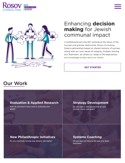 Screenshot of Rosov Consulting website on tablet