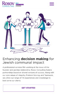 Screenshot of Rosov Consulting website on mobile