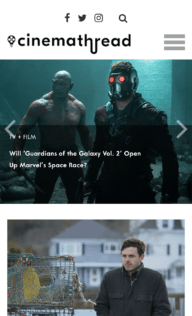 Screenshot of Cinemathread website on mobile