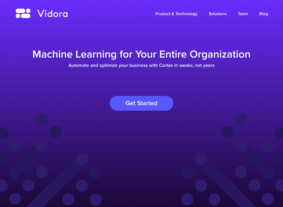 Screenshot of Vidora website on desktop