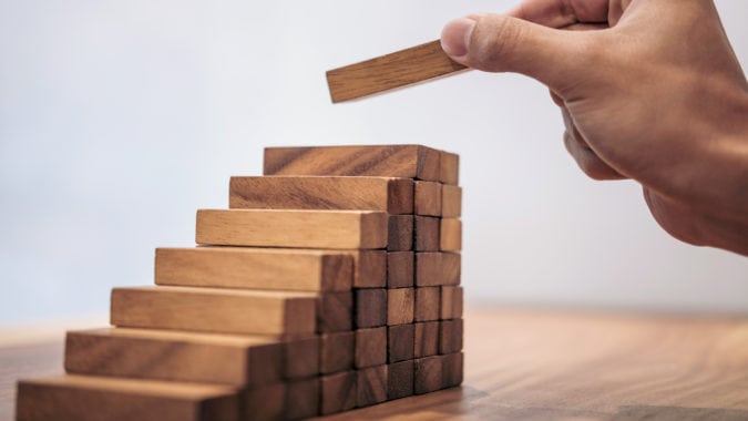 Blocks stacked on top of each other