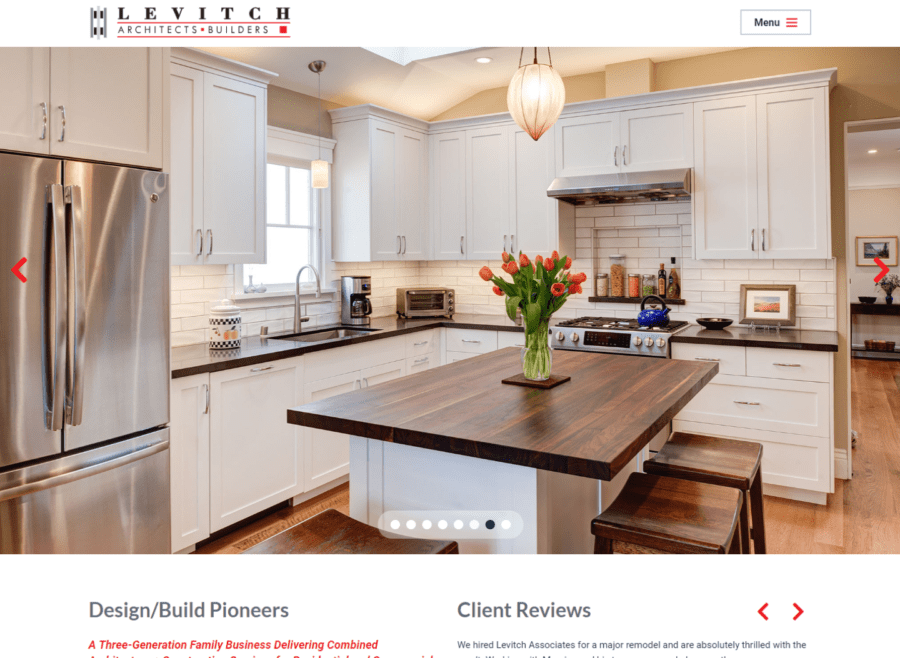 Screenshot of Levitch website on desktop